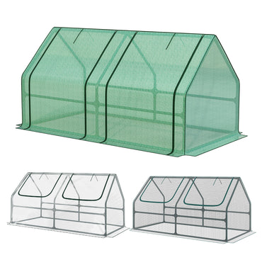 6x3x3 ft. Mini Greenhouse with 2 Zipper Doors, Water Resistant UV Protected with 2/3 Covers - Aoodor