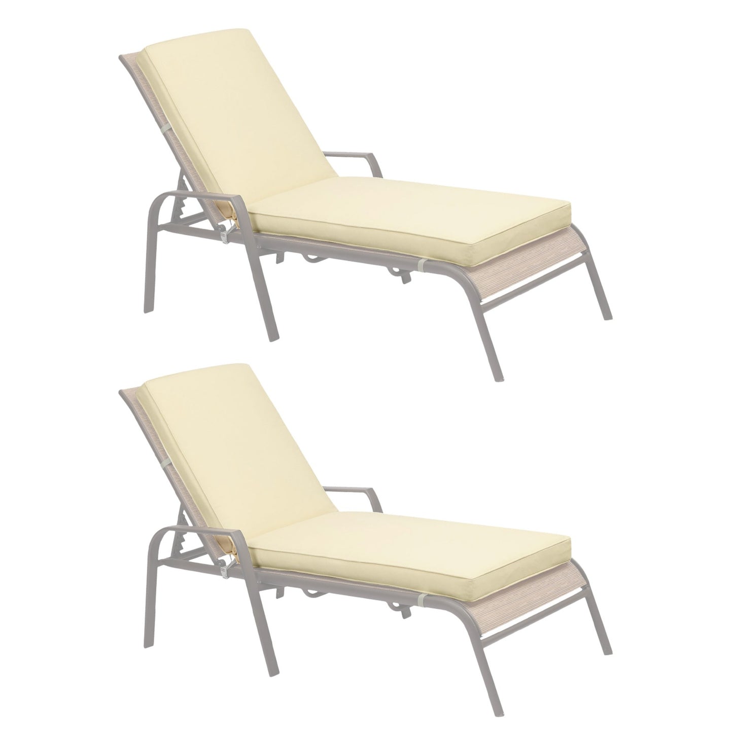 72x21x3 inch Patio Chaise Lounger Cushions Set of 2 - Beige