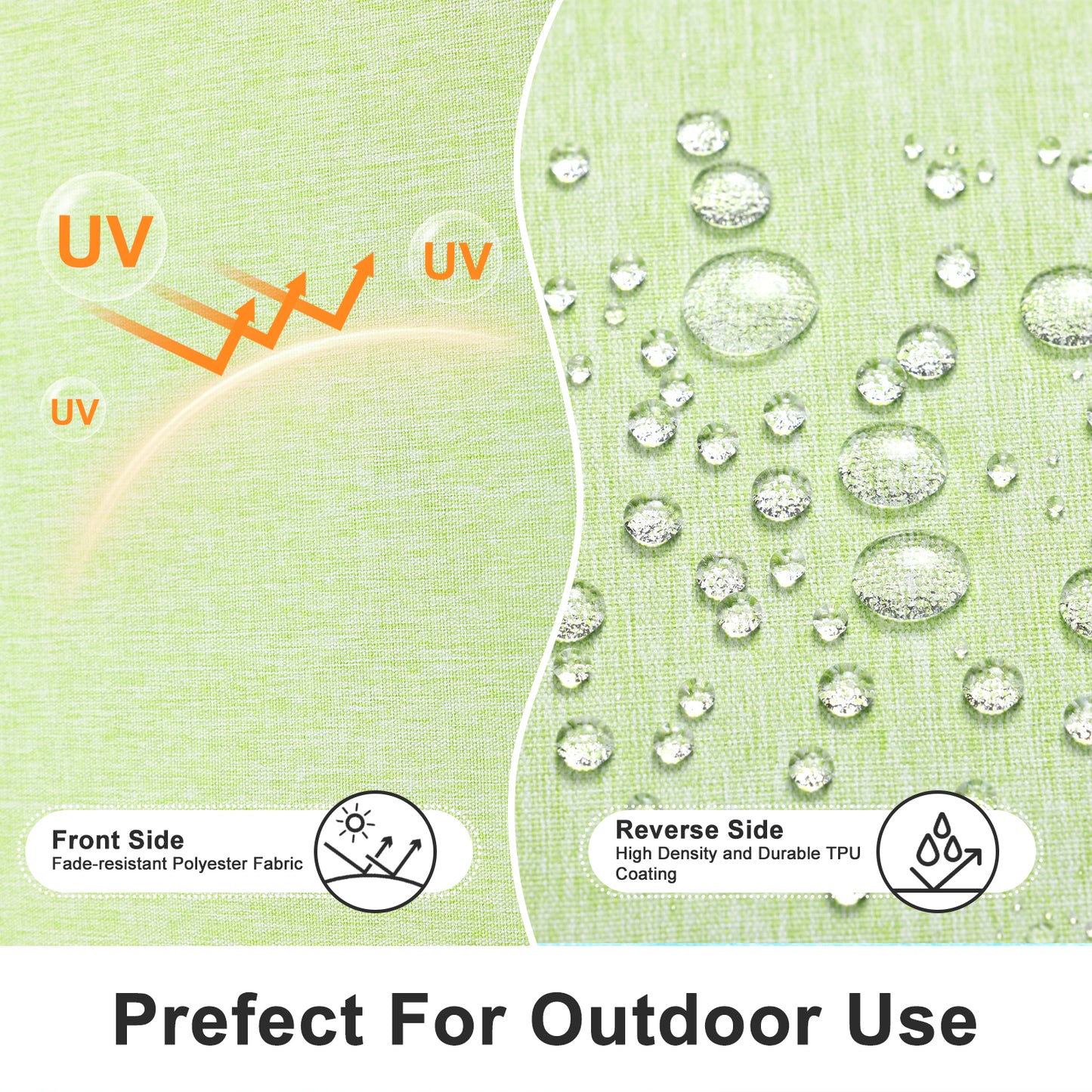 Outdoor Dining Chair Cushions Set, Patio Chair Pads with Ties, Green