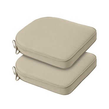 Outdoor Chair Cushion, Patio Seat Pad, Removable Cover with Hidden Zipper, Ties - Khaki - Aoodor