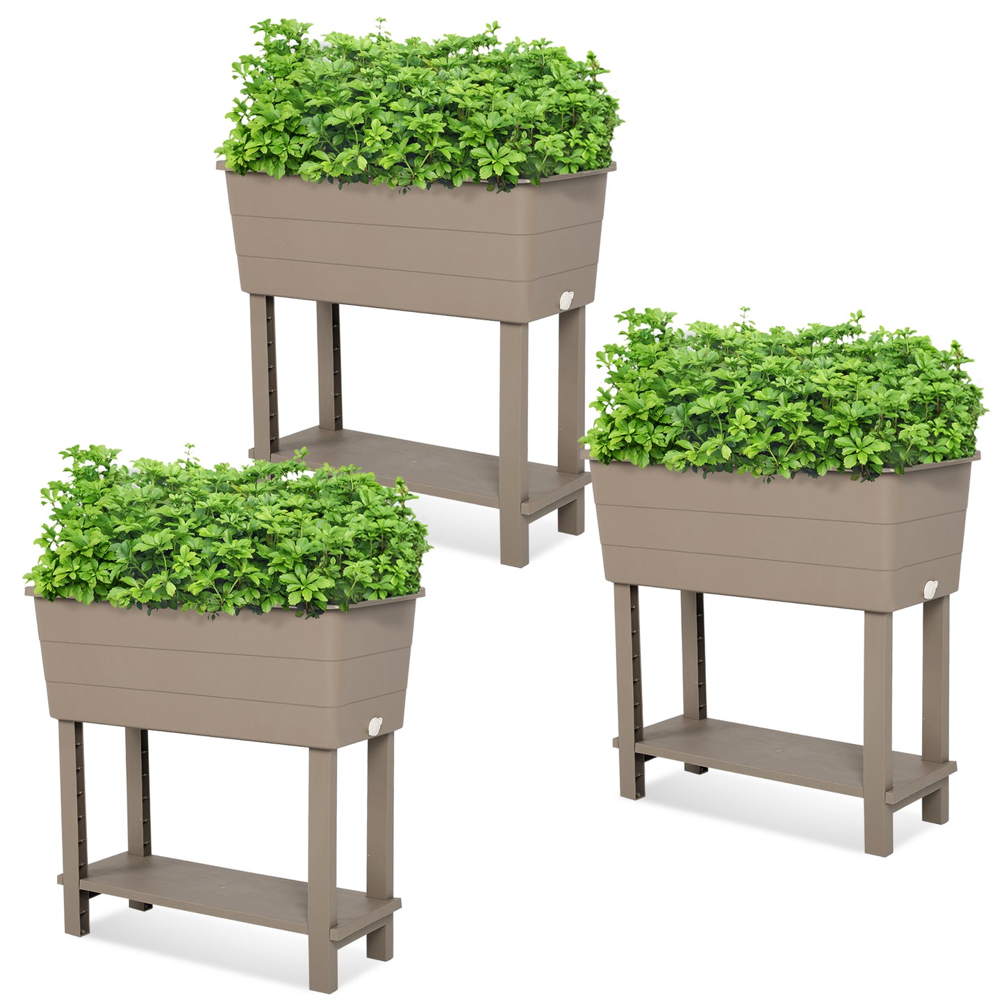 30×14×30 inch Elevated Raised Planter Box with Legs, Water Level Indicator - Set of 3