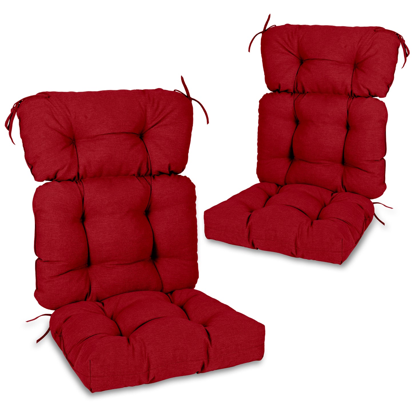 Tufted Outdoor High Back Chair Cushions Patio Rocking Pads for Furniture, Red