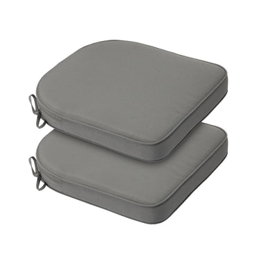 Outdoor Chair Cushion, Patio Seat Pad, Removable Cover with Hidden Zipper, Ties - Gray - Aoodor