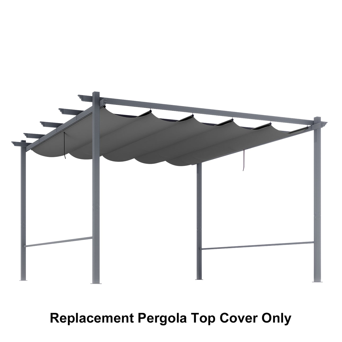 Pergola Replacement Canopy - Retractable Sun Shade Cover with Water-Resistant & UPF 50+ UV Blocking for Outdoor Patio