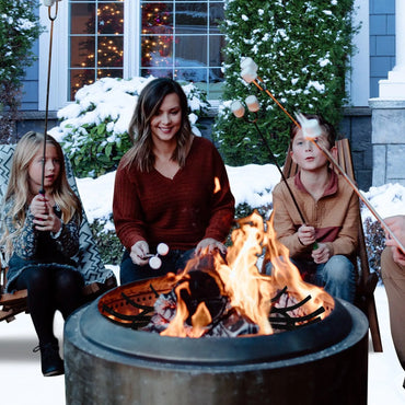 28/32/36 inch Heavy Duty Fire Grate Log Grate, Round Spider Wagon Wheel Firewood Grate - Aoodor