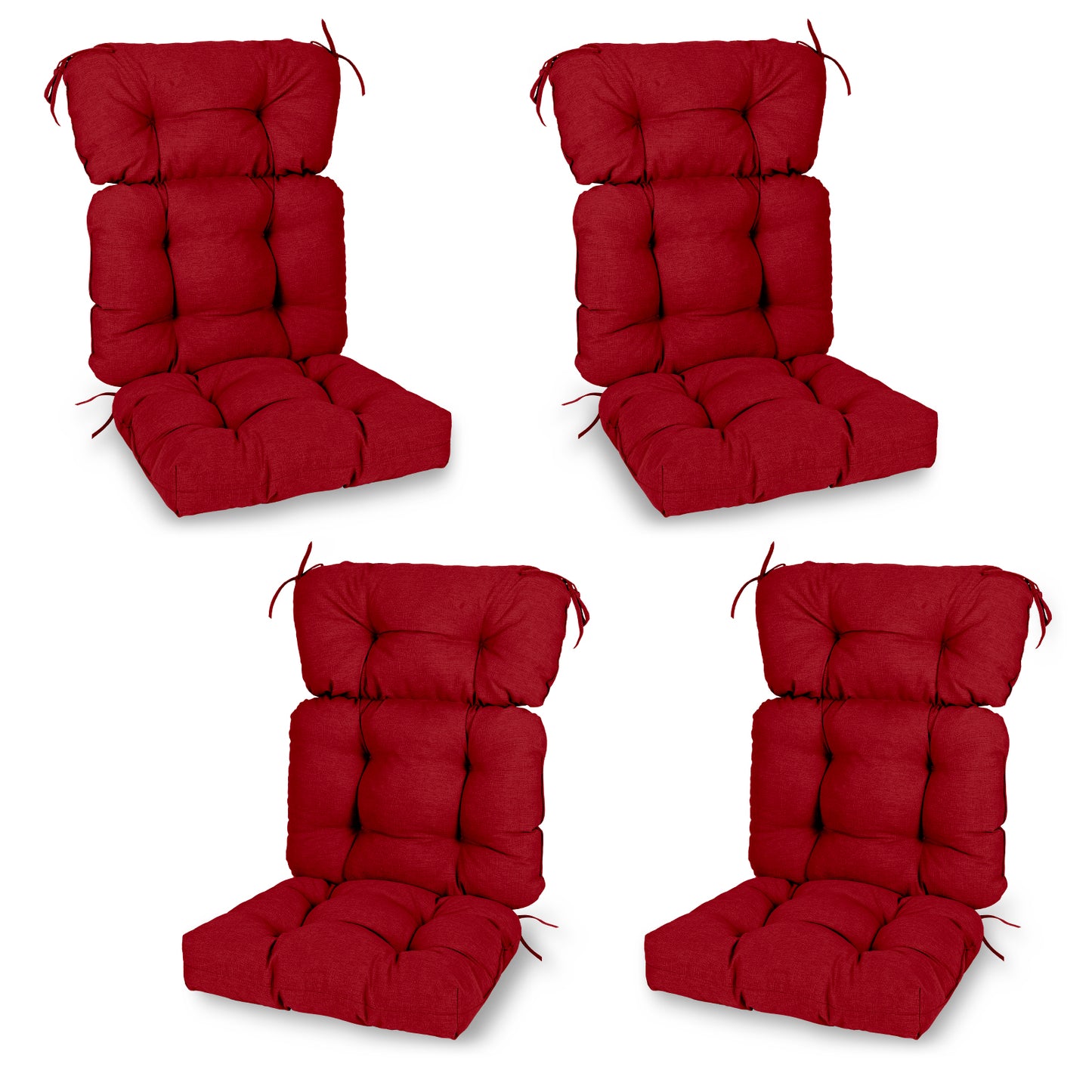 Tufted Outdoor High Back Chair Cushions Patio Rocking Pads for Furniture, Red