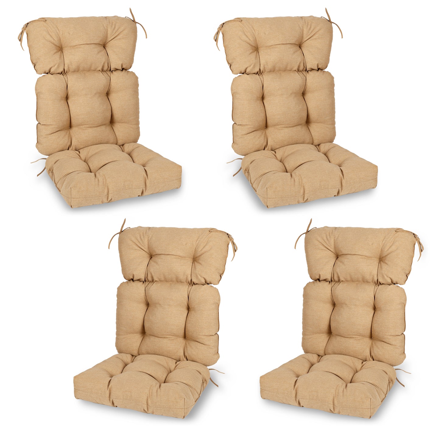 Tufted Outdoor High Back Chair Cushions Patio Rocking Pads for Furniture, Brown