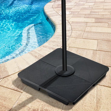 4-Piece Offset Cantilever Patio Umbrella Base Stand - Sand Filled Weight Plates for Stability - Aoodor