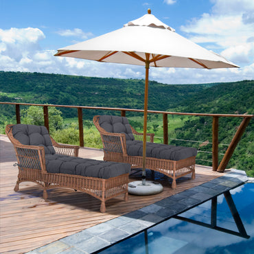 76"x22"x5.1" Polyester Tufted Chaise Lounge Cushion for Outdoor Wicker Chaise Lounge Use, 2 Packs - Dark Gray - Aoodor