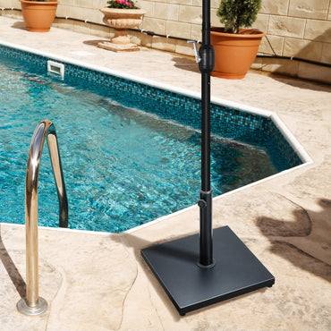 39 lb Outdoor Patio Umbrella Base, Heavy Duty Square Concrete Market Umbrella Pole Stand - Aoodor