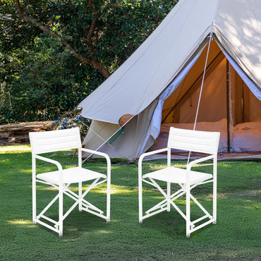 34(H) inch Outdoor Camping Chairs, Portable Patio Director's Chairs with Folding Aluminum Frame - Aoodor