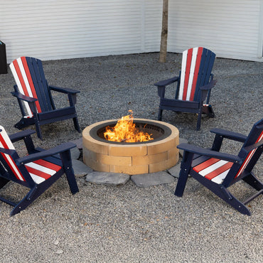 36 inch Round Low-Smoke Fire Pit Ring, Double Layer Heavy Duty Metal Fire Pit Insert Liner - Aoodor