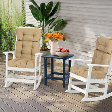 Tufted Outdoor High Back Chair Cushions Patio Rocking Pads for Furniture, Brown - Aoodor