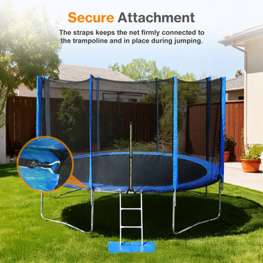 Trampoline Replacement Net for Round Frame Trampolines, Safety Enclosure Net - Aoodor