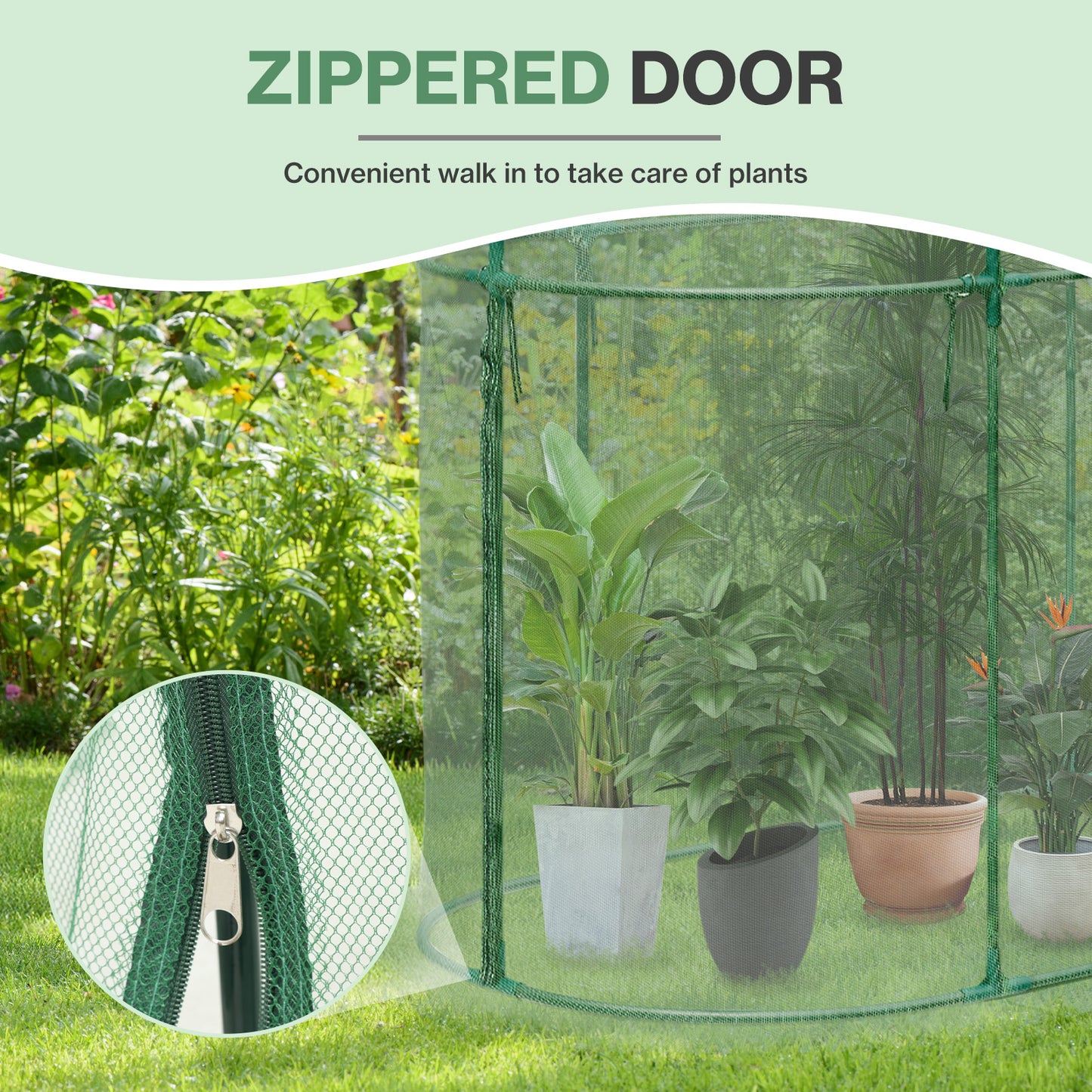 Crop Cage Plant Protection Netting Tent with Zipper for Vegetables Fruits and Plant