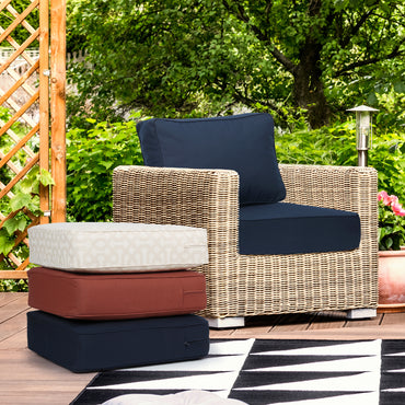 Premium Sunbrella Fabric Outdoor Patio Chair Cushions Set, Canvas Navy - Aoodor