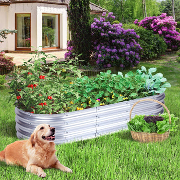 5x2x1 ft. Galvanized Raised Garden Bed Kit - Silver - Aoodor