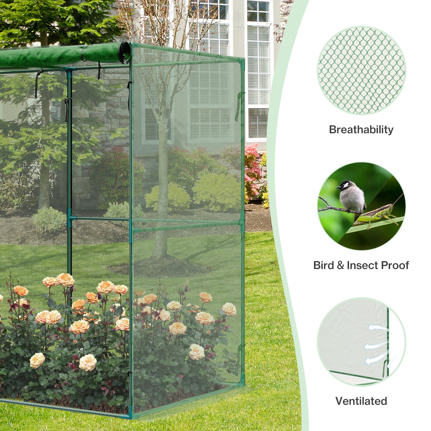 Crop Cage Plant Protection Netting Tent with Zipper for Vegetables Fruits and Plant