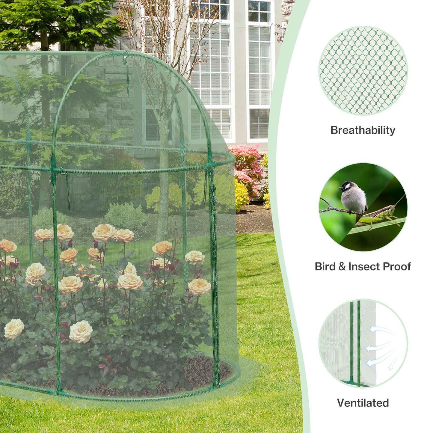 Crop Cage Plant Protection Netting Tent with Zipper for Vegetables Fruits and Plant