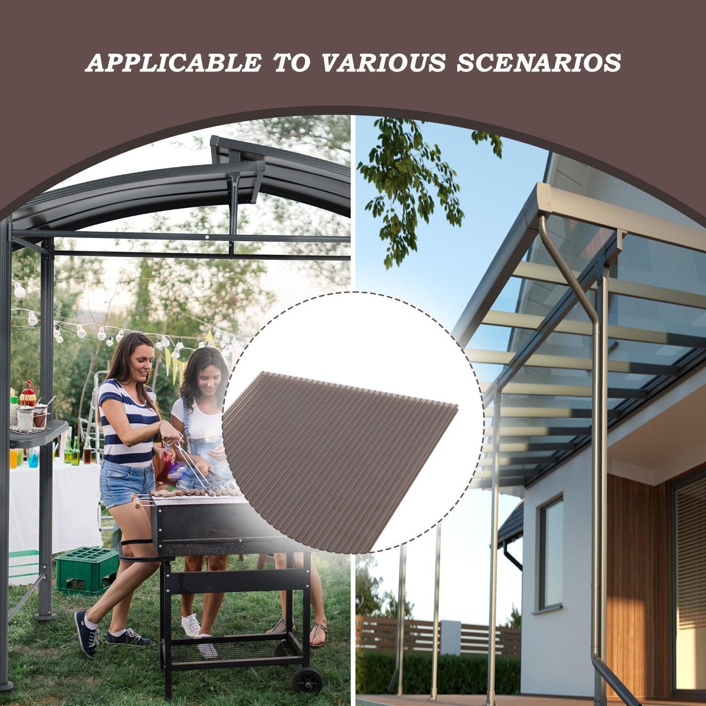 6-Piece Polycarbonate Greenhouse Panels, Waterproof UV Protected Reinforced Sheets - Aoodor