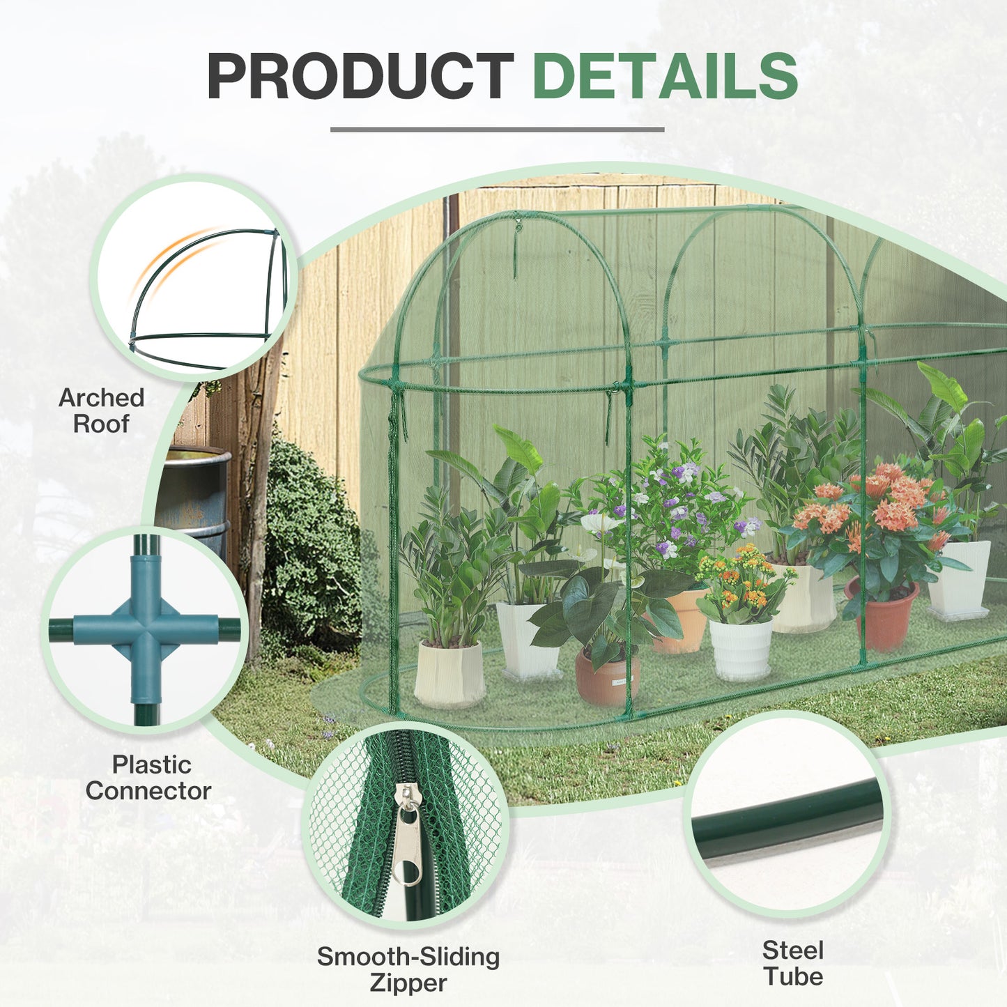 Crop Cage Plant Protection Netting Tent with Zipper for Vegetables Fruits and Plant