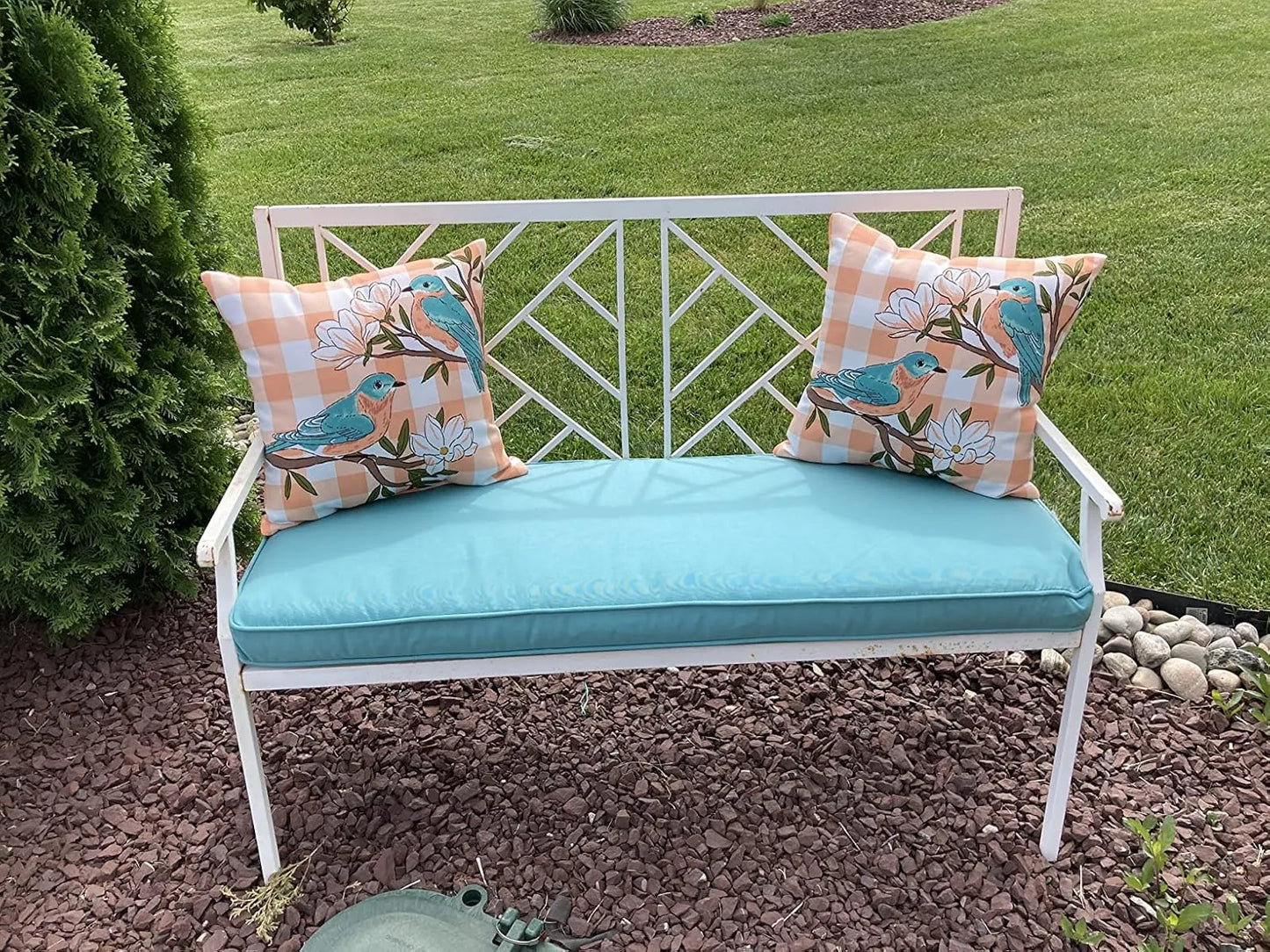 46x18x3 inch Patio Bench Cushion - Blue - Aoodor