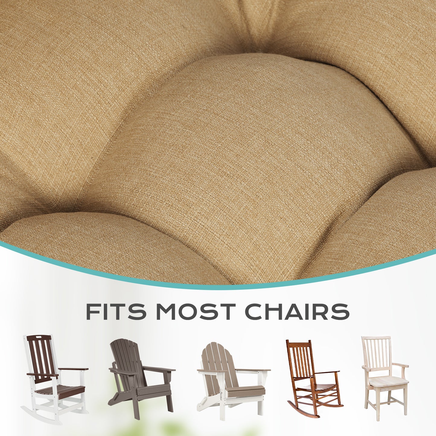 Tufted Outdoor High Back Rocking Chair Cushion Set of 2, Brown - Aoodor