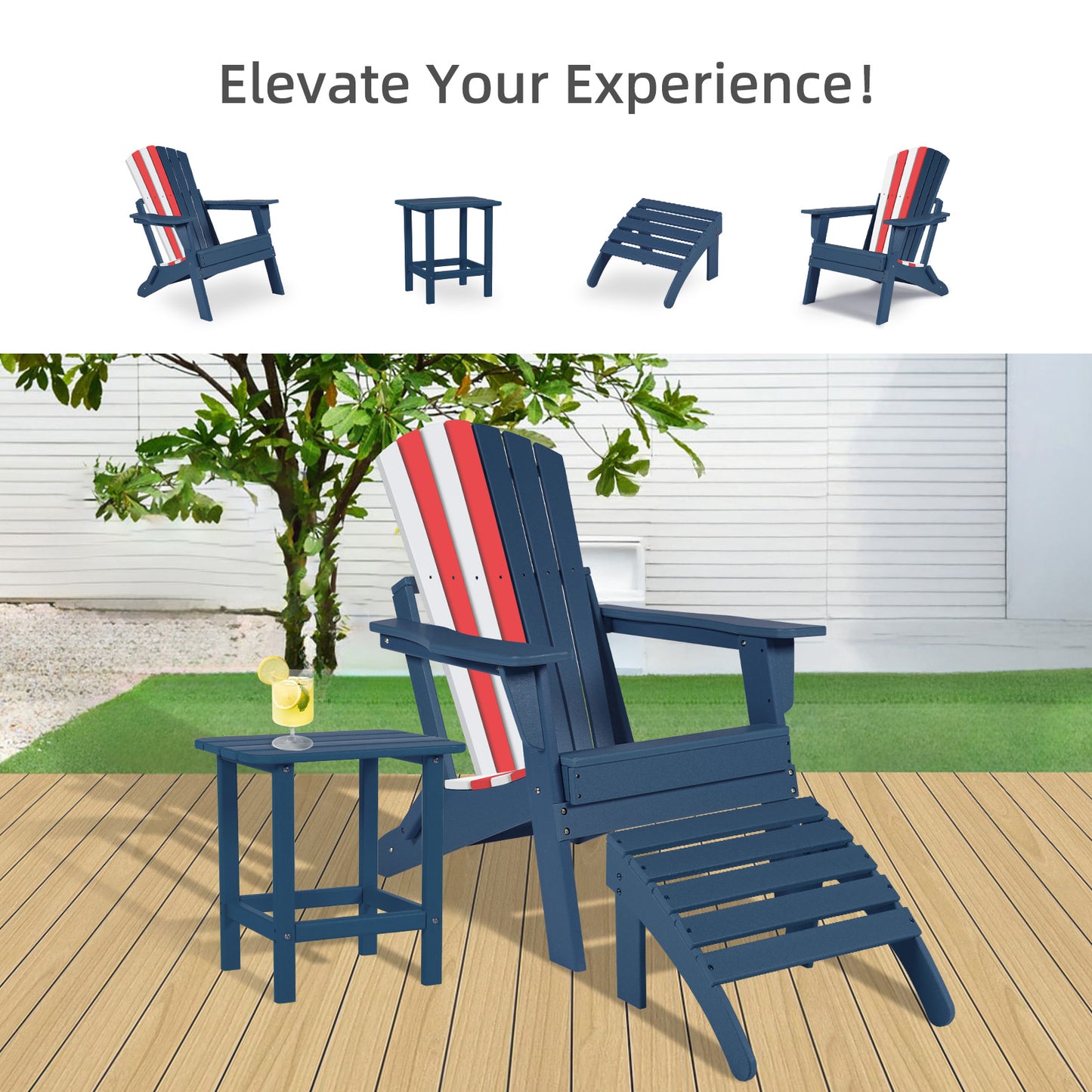 32.3x21.6x37 inch Folding Adirondack Chair