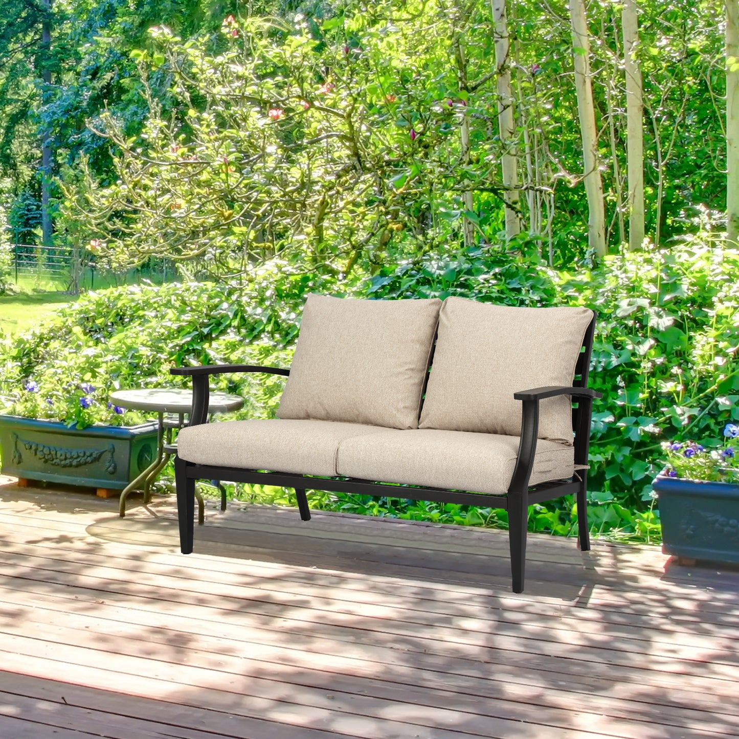 Outdoor Deep Seat Cushion Set, Waterproof Patio Chair Cushions, Brown