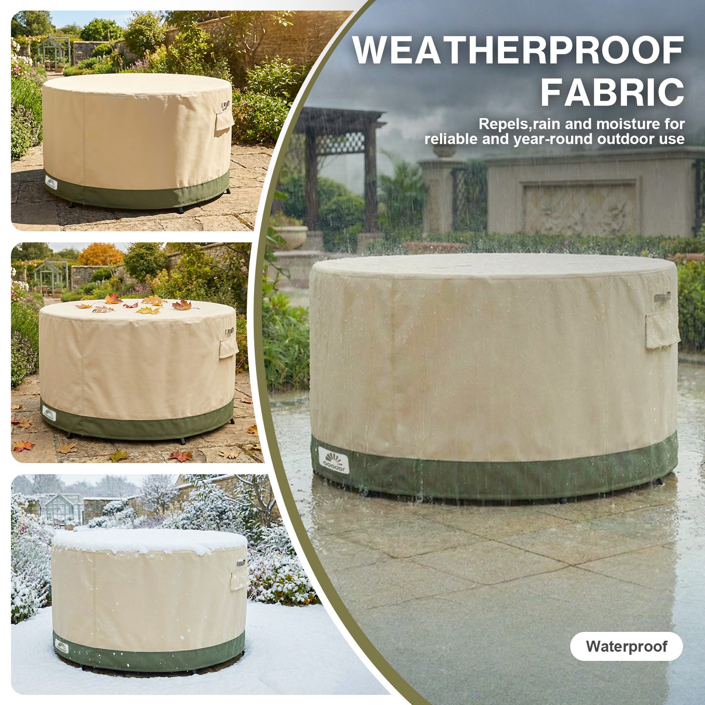 Outdoor Patio Furniture Set Cover, Round