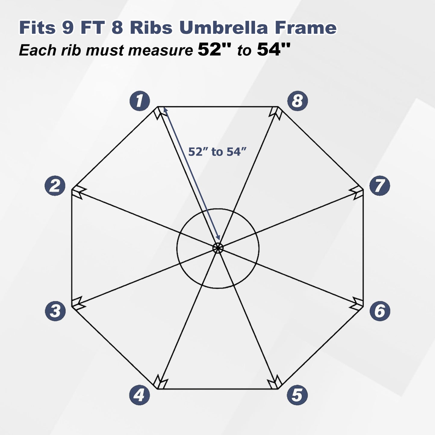 Patio Umbrella Replacement Canopy for 8 Ribs Table Umbrella