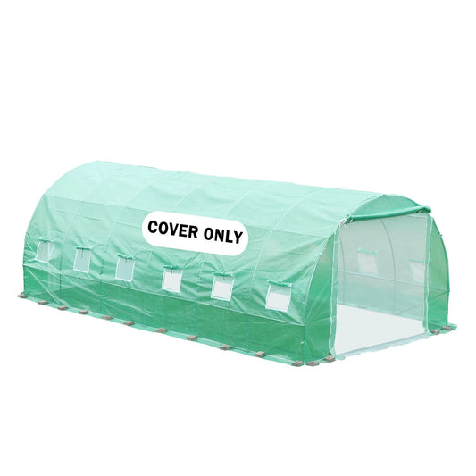 Large Walk in Tunnel Outdoor Plant Gardening Greenhouse Replacement Cover (Frame NOT Included) - Aoodor