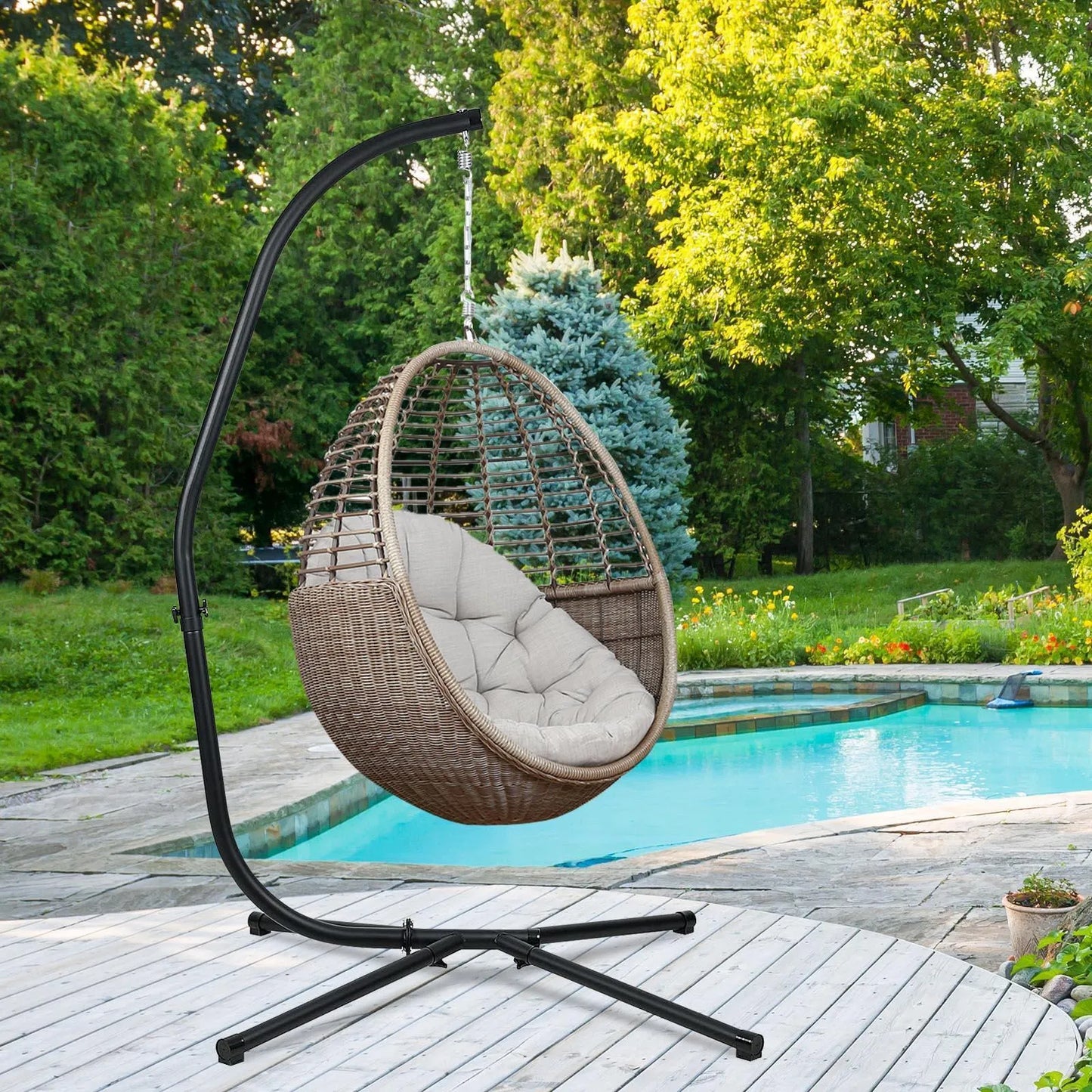 Hammock Steel Stand Only C-Stand - 300 Pound Capacity Aoodor LLC