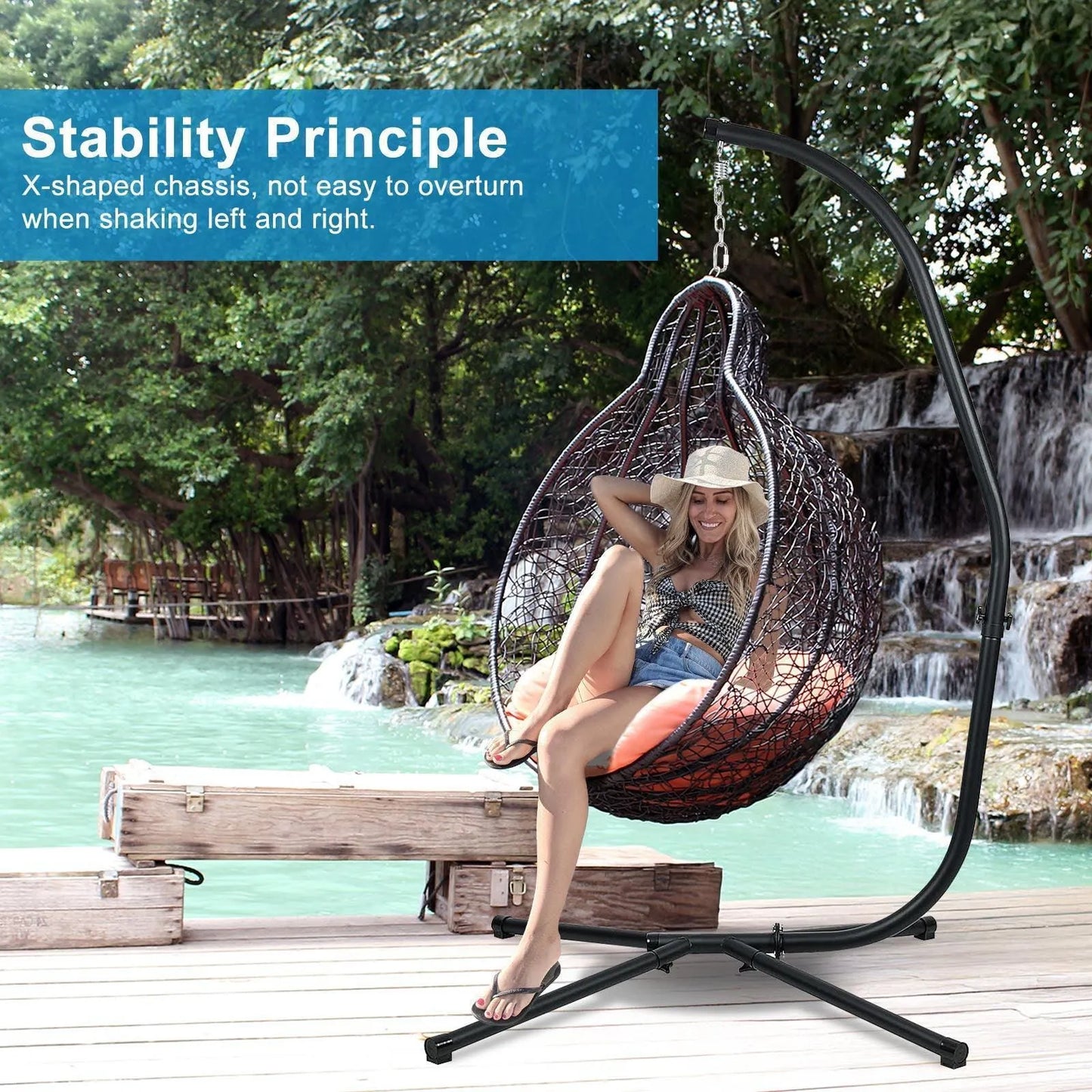 Hammock Steel Stand Only C-Stand - 300 Pound Capacity Aoodor LLC
