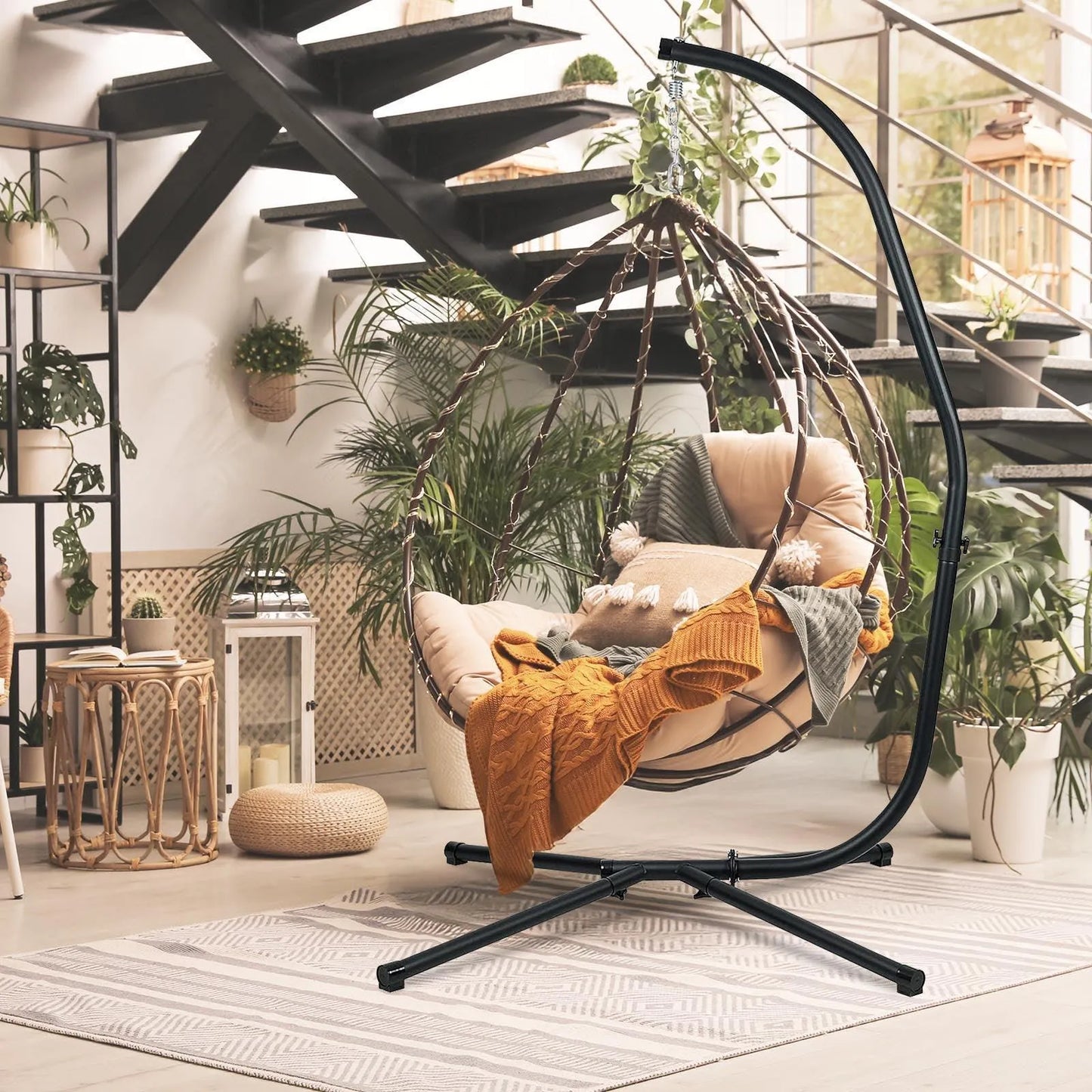 Hammock Steel Stand Only C-Stand - 300 Pound Capacity Aoodor LLC