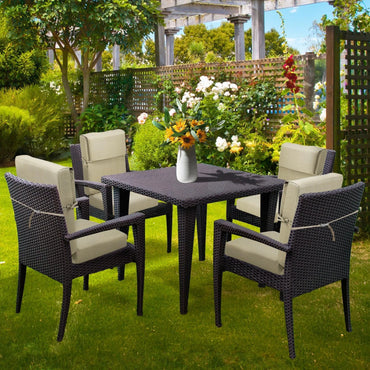 45x22x4 inch High Back Chair Cushions Set of 4 - Brown - Aoodor