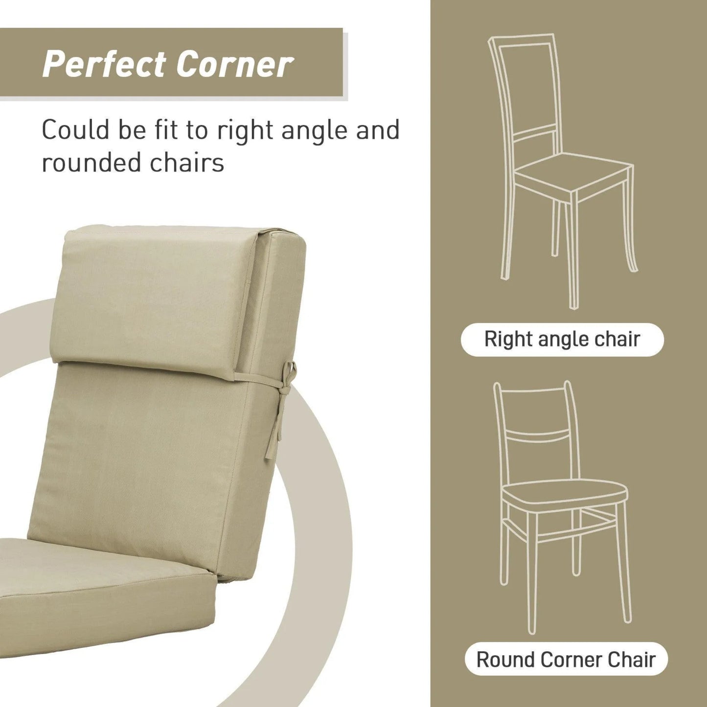 45x22x4 inch High Back Chair Cushions Set of 4 - Brown - Aoodor