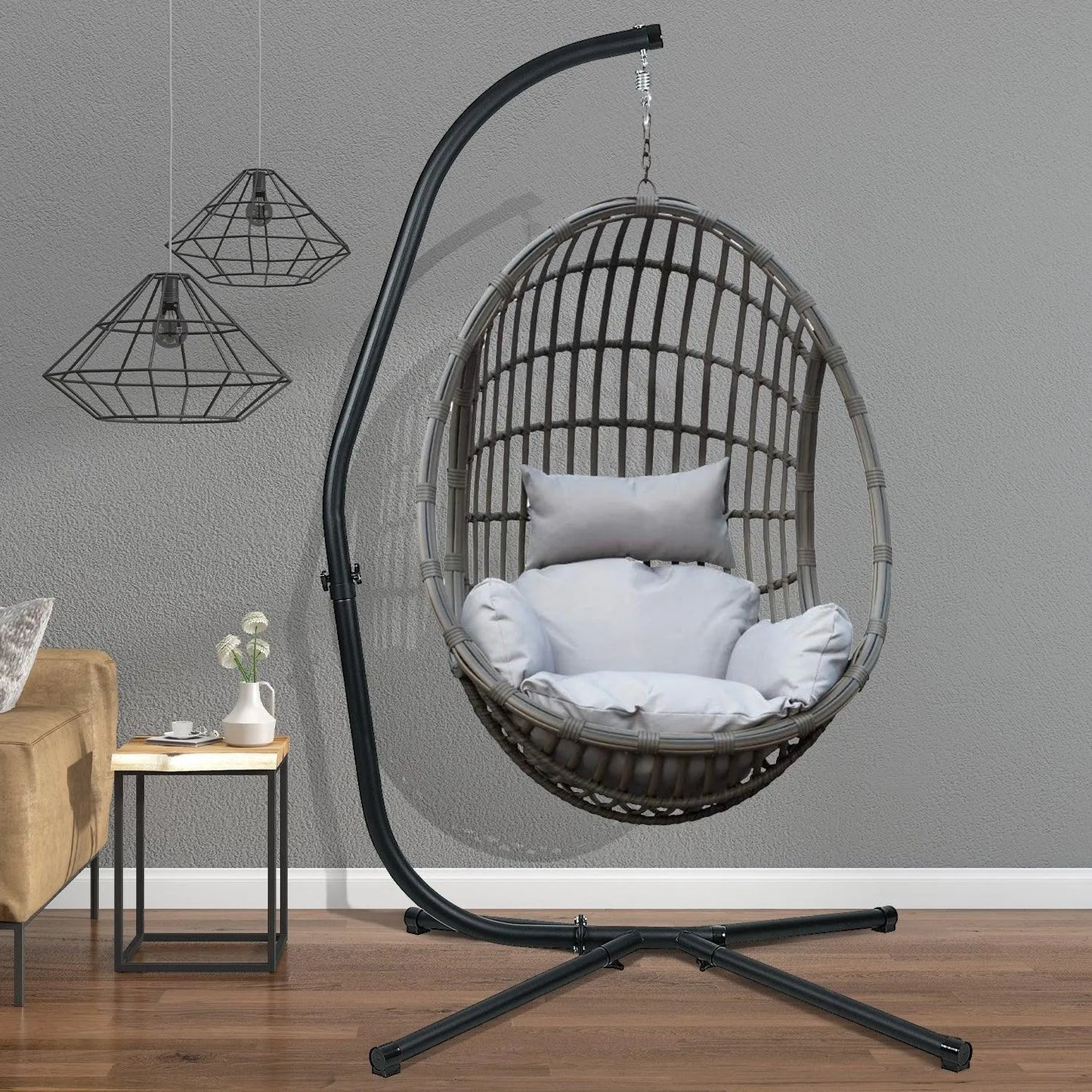 Hammock Steel Stand Only C-Stand - 300 Pound Capacity - Aoodor