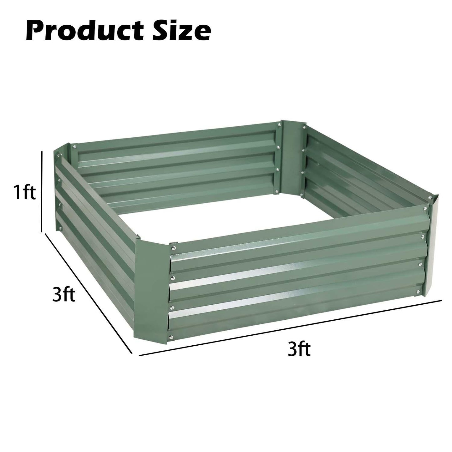 Outdoor Raised Garden Bed 6' x 3' /8' x 4' - Reinforced Galvanized Steel Planter Box for Vegetables, Patio, Outdoor Yard Planter Aoodor