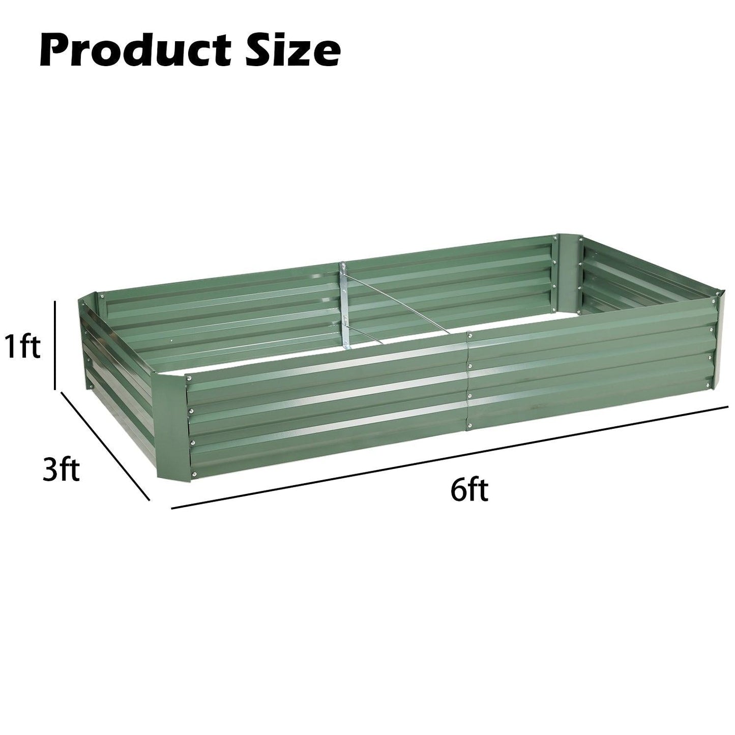 Outdoor Raised Garden Bed 6' x 3' /8' x 4' - Reinforced Galvanized Steel Planter Box for Vegetables, Patio, Outdoor Yard Planter Aoodor