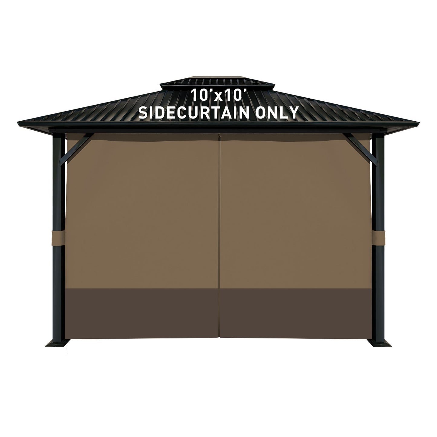 Outdoor Gazebo Curtains, 4 Panels Privacy Sidewall Replacement (Curtain Only) - Light Coffee and Coffee - Aoodor 