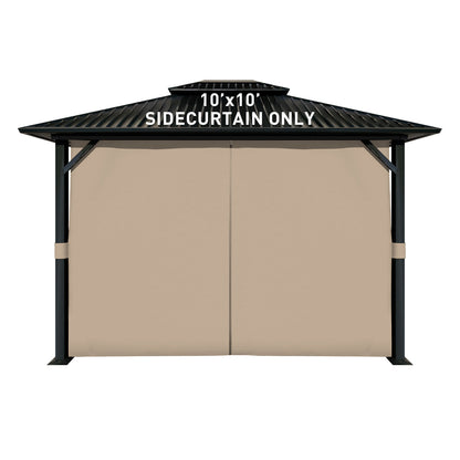 Outdoor Gazebo Curtains, 4 Panels Privacy Sidewall Replacement (Curtain Only) - Sand Yellow - Aoodor 