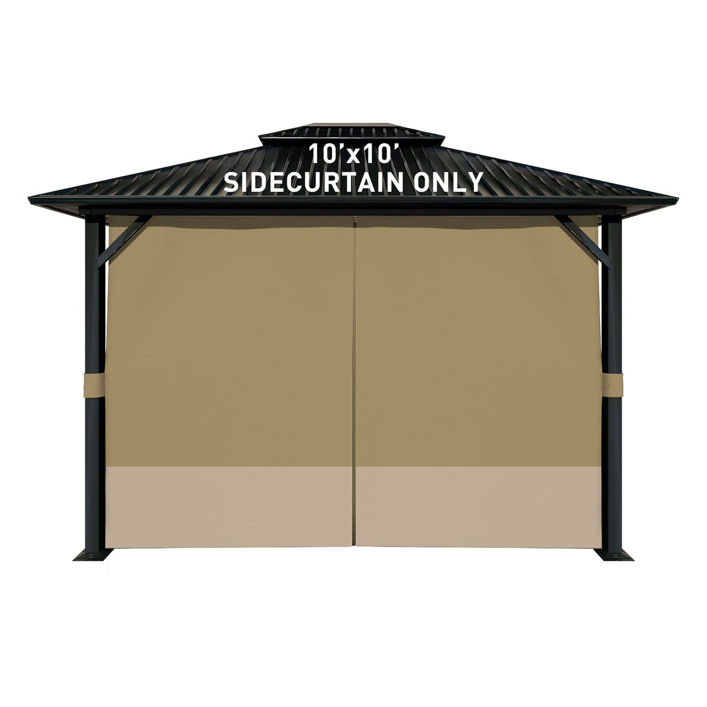 Outdoor Gazebo Curtains, 4 Panels Privacy Sidewall Replacement (Curtain Only) - Khaki and Sand Yellow - Aoodor 