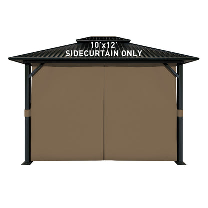 Outdoor Gazebo Curtains, 4 Panels Privacy Sidewall Replacement (Curtain Only) - Light Coffee - Aoodor 