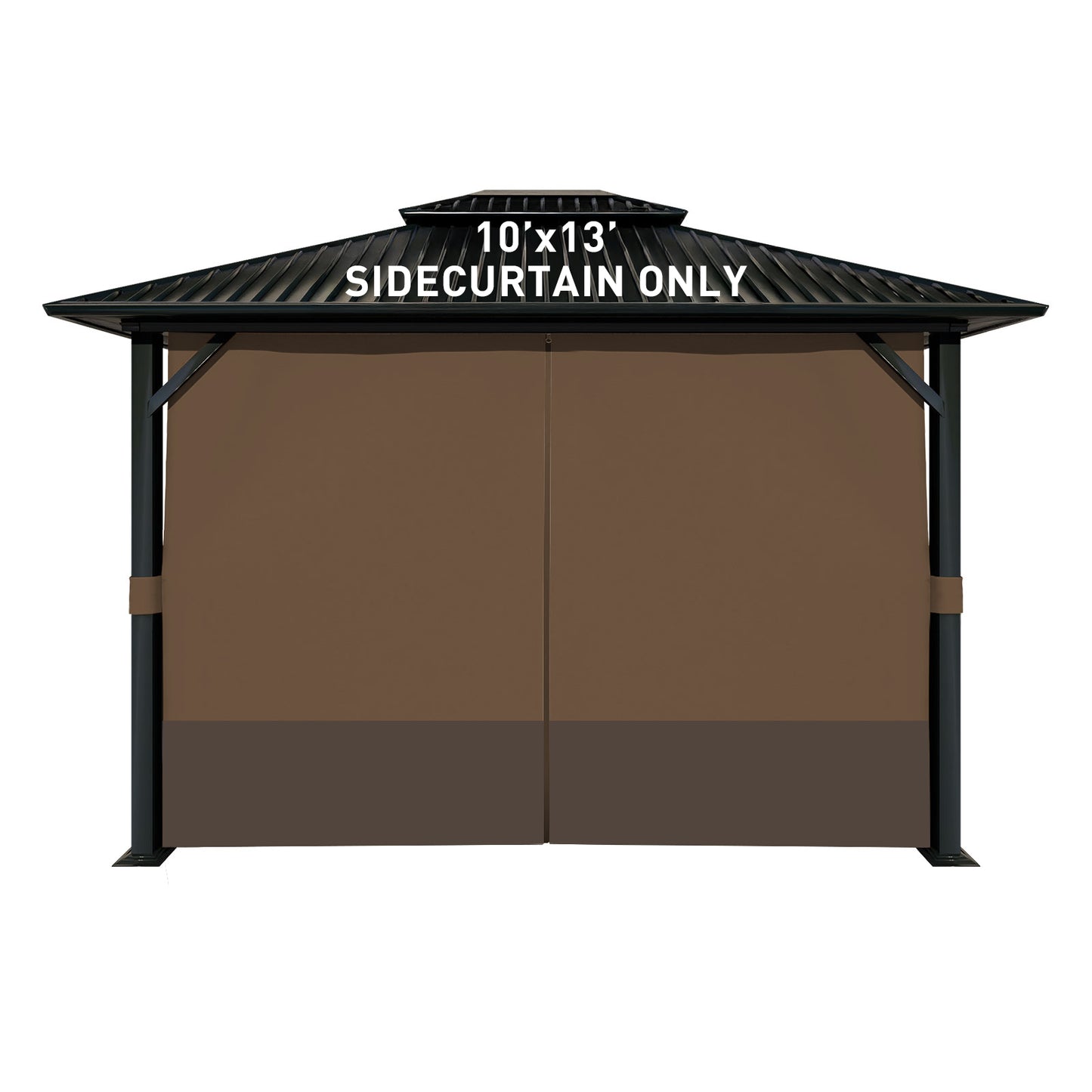 Outdoor Gazebo Curtains, 4 Panels Privacy Sidewall Replacement (Curtain Only) - Brown and Coffee - Aoodor 
