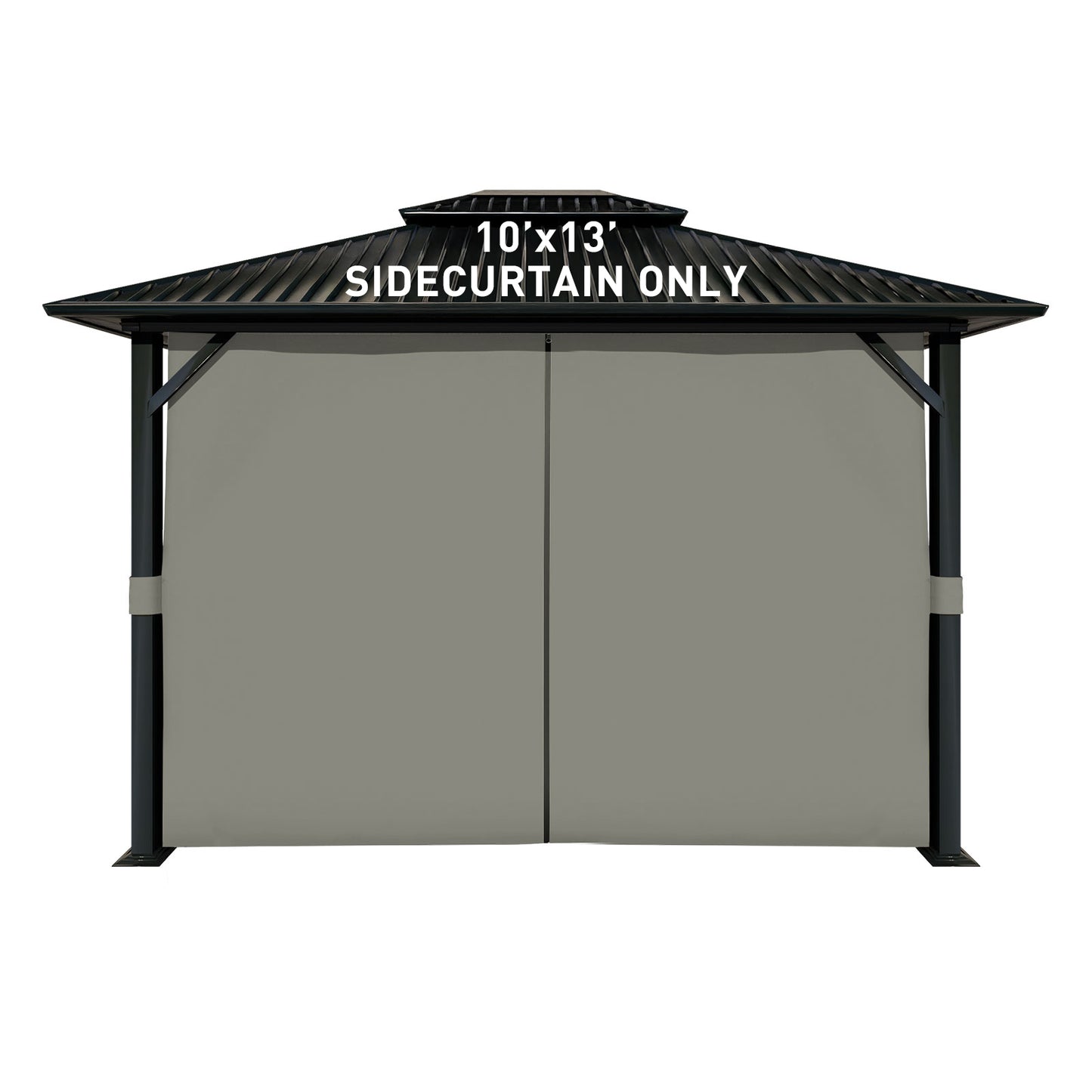 Outdoor Gazebo Curtains, 4 Panels Privacy Sidewall Replacement (Curtain Only) - Grey - Aoodor 