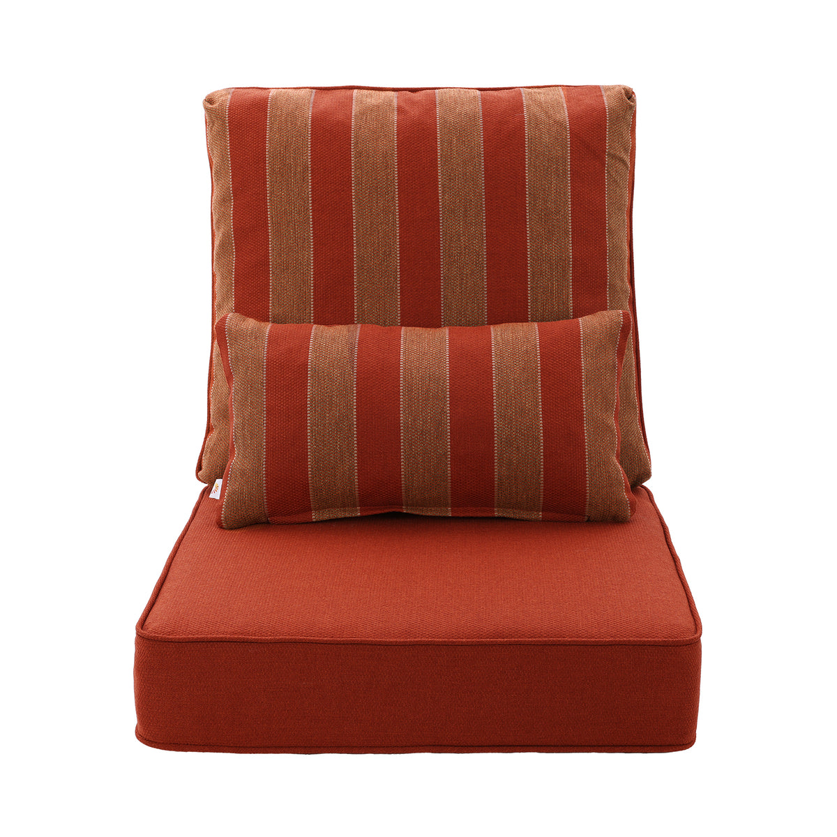 Outdoor Deep Seat Cushion Set with Lumbar Pillow, Wine Red Stripes