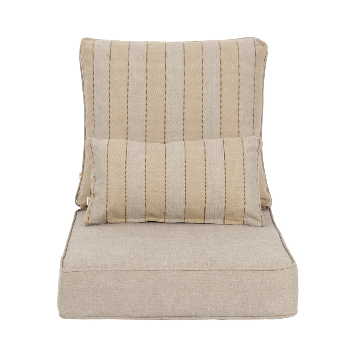 Outdoor Deep Seat Cushion Set with Lumbar Pillow, Khaki Stripes