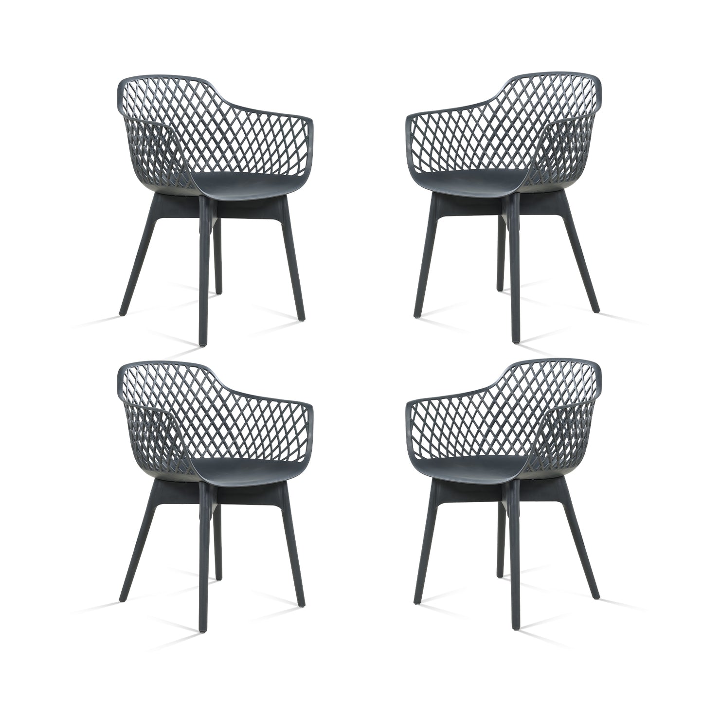 Modern Weather Resistant Plastic Dining Chairs Set: Ergonomic Comfort