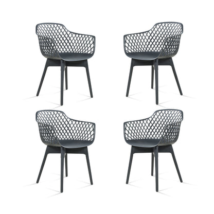 Modern Weather Resistant Plastic Dining Chairs Set: Ergonomic Comfort